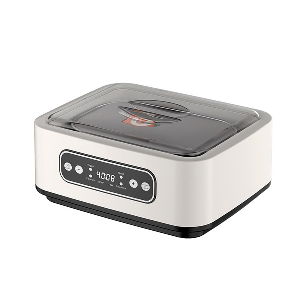 Joghurtbereiter mit Temperaturregelung, Automatische Joghurtmaschine 36 Stunden Einstellbare Zeit Brutkasten, 1,6L EU-Stecker