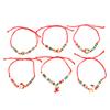 SHIXIN 6Pcs/Set Christmas Bracelet for Women Santa Claus Elk Christmas Tree Socks Pendant Bracelet Adjustable Rope Chain Bangle