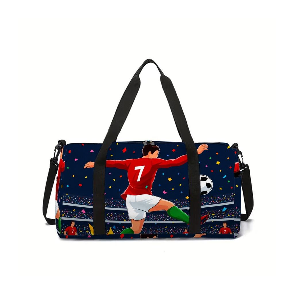 Football Print School Travel Bag Large Capacity Luggage Bag 2D Flat Cartoon Best Gift for Boys Girls Fashion Style