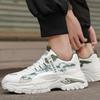 Men Leather Chunky Dad Sneakers, Breathable Fashion Student Work Casual Athletic Shoes