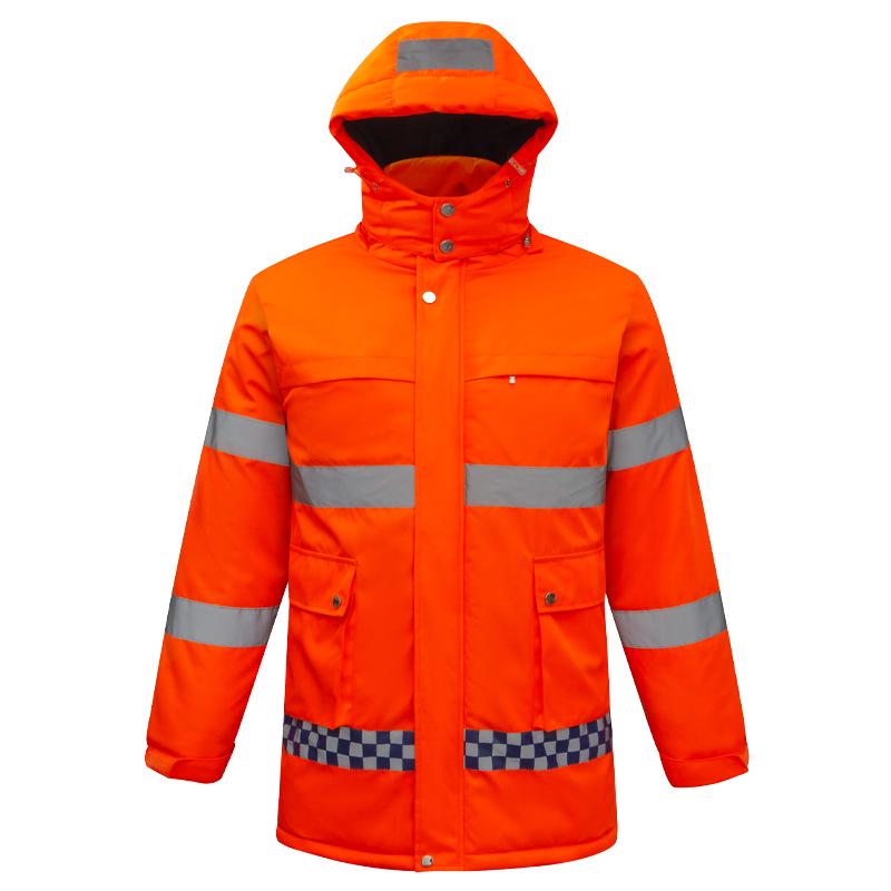Unisex Reflective Heated Rainproof Jacket for Construction and Security Work