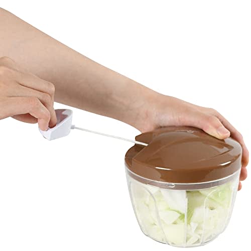 Pearl Metal Chopper, Big Size, Brown, Easy to Use, Just Pull the String, Indo Curryko CX-72