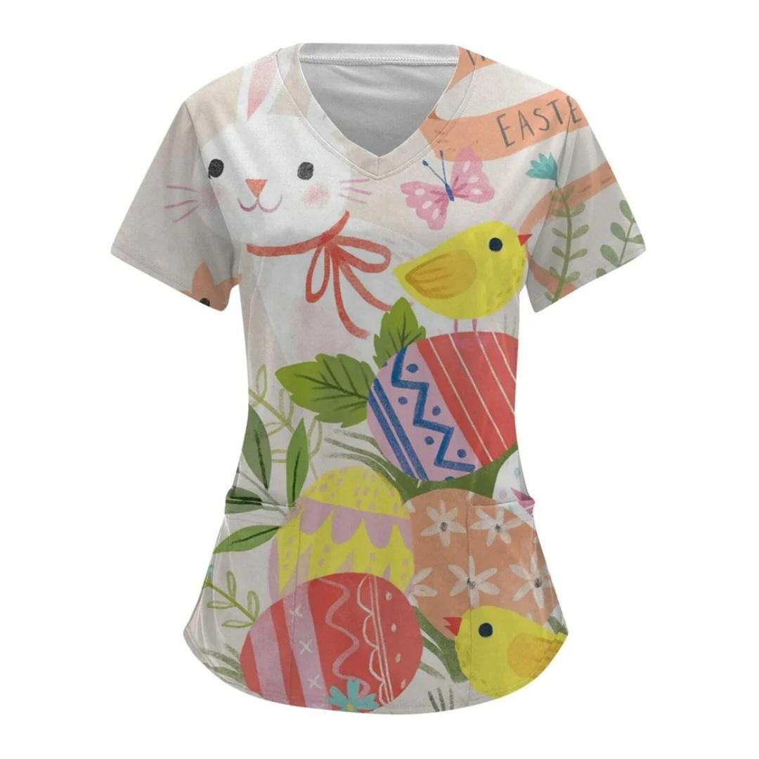

New Fashion Clinic Medical Working T-Shirt for Women Hospital Healthcare T-Shirt Short Sleeve Nurse Uniform Workwear Top Nursing S