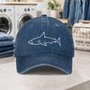 Shark Pattern Washed Baseball Cap Adjustable Lightweight Duckbill Cap for Parties Fashion Outfits Birthday Gift