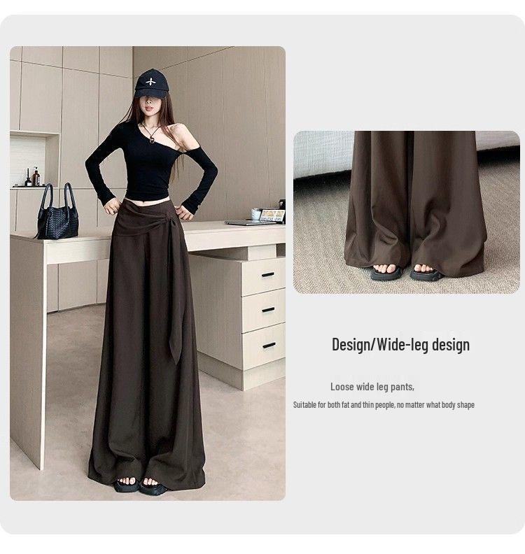 Damen Palazzo-Hose mit hoher Taille und Schnürung, Design Frühling/Sommer 2026, Figurschmeichelnder Fall, Bodenlang, Lässiger Vielseitiger Stil.