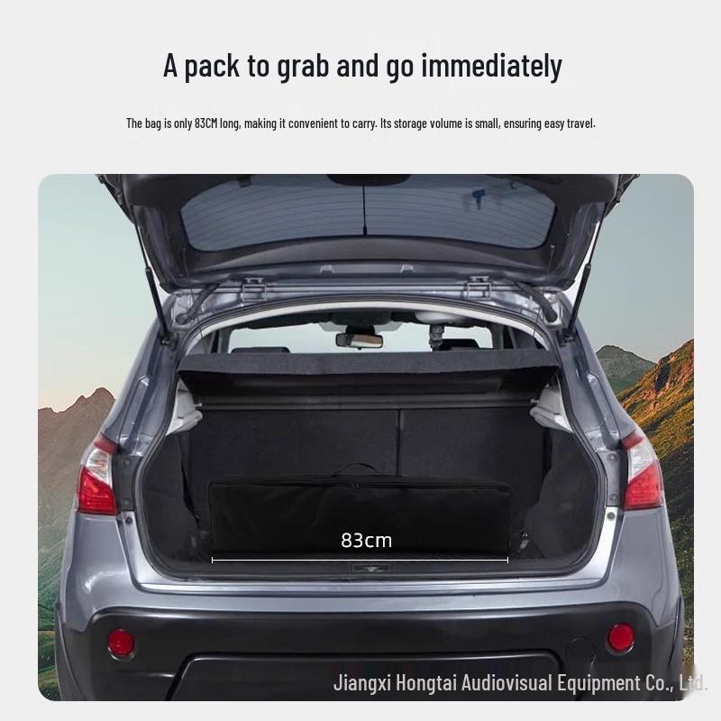 Portable Double-Pole Foldable Outdoor Projector Screen for Camping and Commercial Use