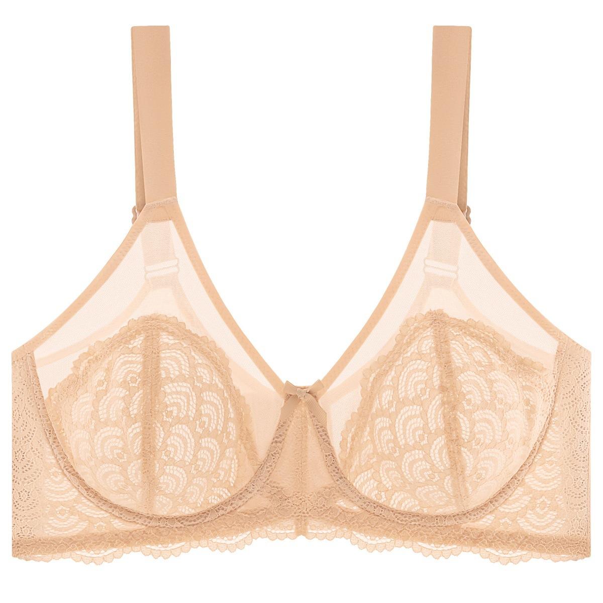 

Французский Сексуальный Кружевной Бюстгальтер Женское Белье Размера Плюс Ультратонкий Сетчатый Бюстгальтер Со Сбором 46/105E бежевый