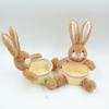 Easter Bunny Decorative Candy Storage Basket Cute Rabbit Shape Eggs Container Handmade Easter Bunny Candy Bowl Dish