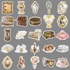 50PCS Vintage Court Cartoon Stickers: Elegant Lace and Graffiti Designs for Journals and Notebooks