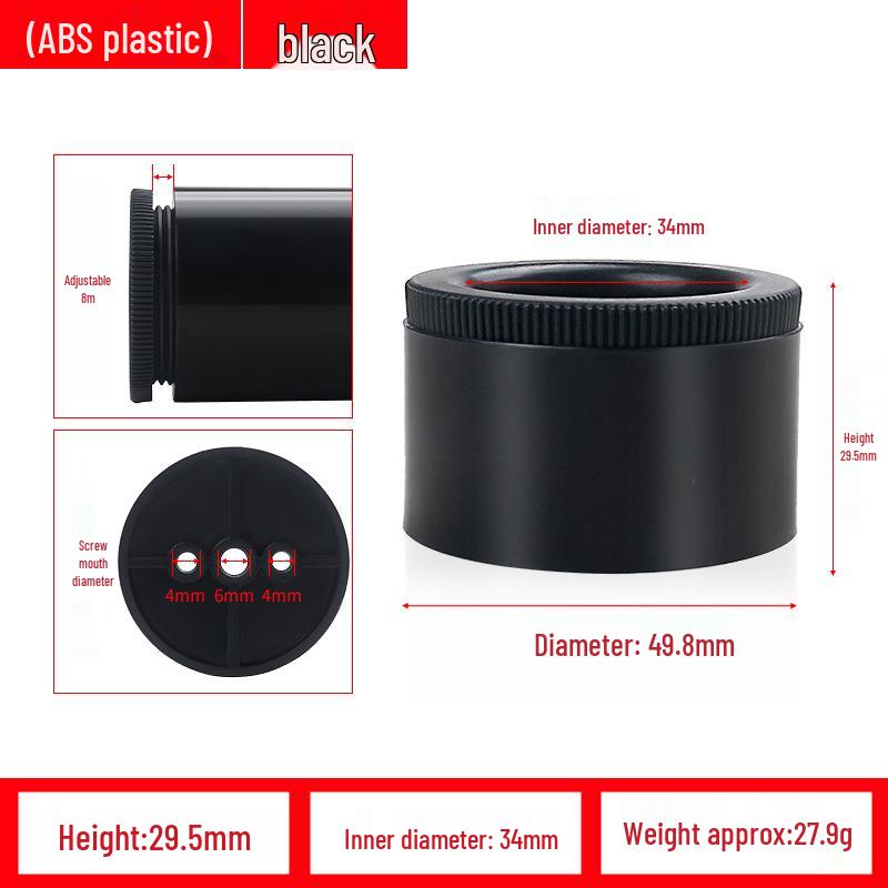 ABS Adjustable Round Feet for Bookcase, Coffee Table, and Sofa - Black, Cylindrical, 50mm Width