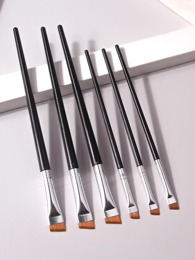 6 Pcs popular eye makeup brush high-end ultra-fine thin bevel brush eyeliner brush eyebrow dyeing beauty makeup tools