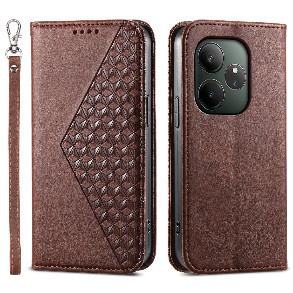 For Realme GT 6 5G Case Calf Texture PU Leather Phone Cover with Wallet