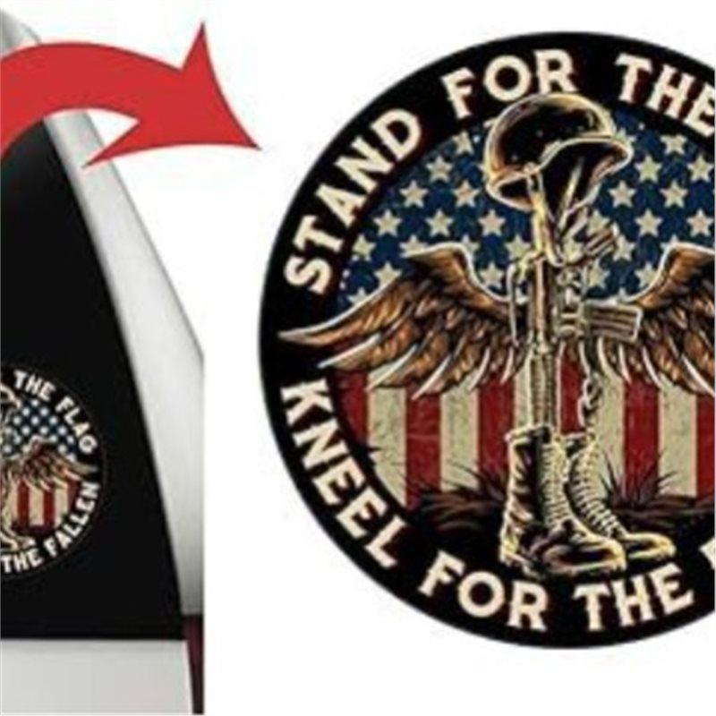 Kneeling Battlefield Cross Flag for Fallen Patriots - Perfect for Vehicles & Boats