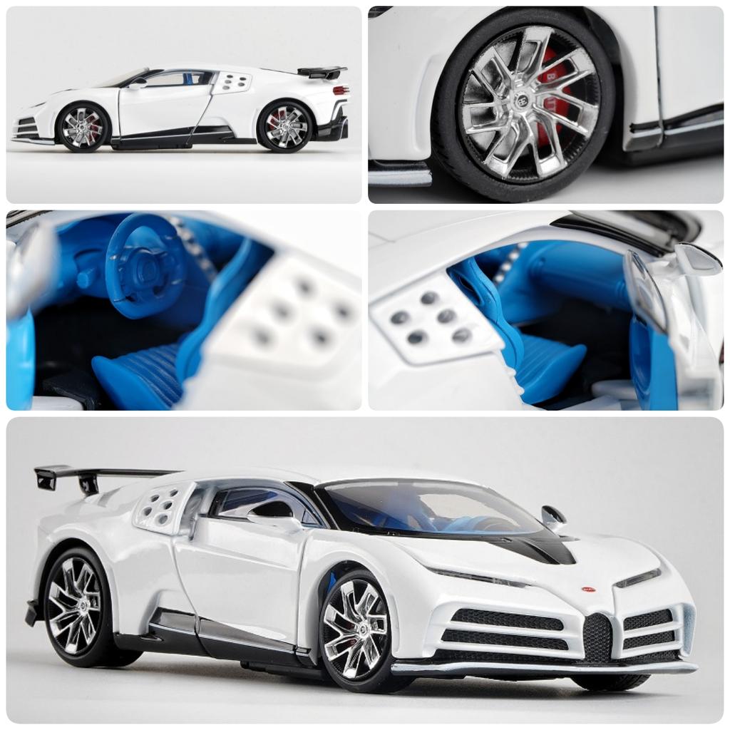 1/32 Bugatti EB110H Centodieci Leksaksbil Miniatyr Pressgjuten Super Sport Fordonsmodell Ljud & Ljus Samlarobjekt Gåva Till Pojke Barn