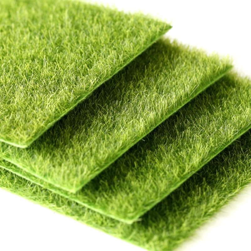 Cabilock 8-Pack Artificial Grass Miniature Decorations: Realistic Grass and Moss-like Decorations for Miniature Houses, Garden Rounds,