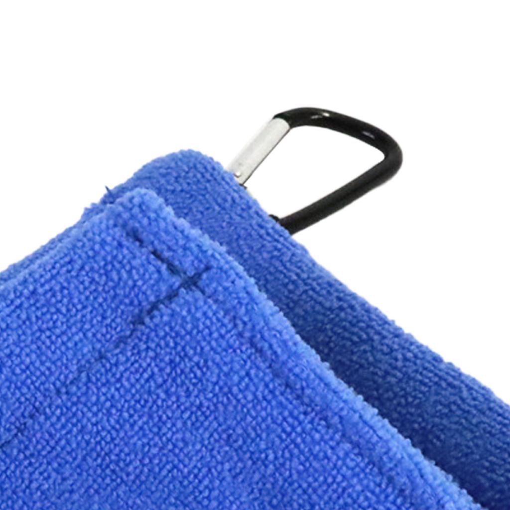 Golf Club Cleaning Towel Fine Fiber Waist Hanging Golf Ball Wipe Cloth for Golf Course Outdoor Sports Equipment Blue