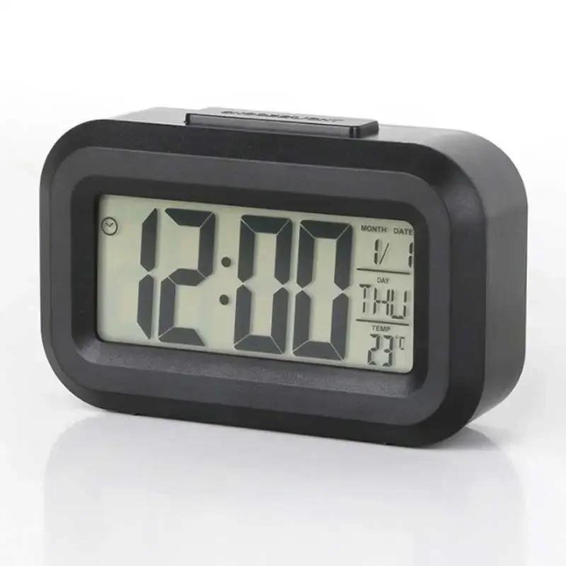 Modern Digital Alarm Clock with Backlight and Snooze Mode for Desk Use Displays Time Date and Temperature for Home or Office
