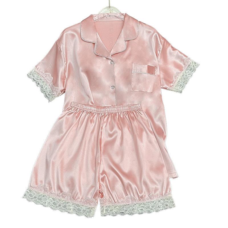 Recommends Simulated Silk Pajamas Women'S Long Sleeves Spring And Summer Simple High-End Women'S Loungewear
