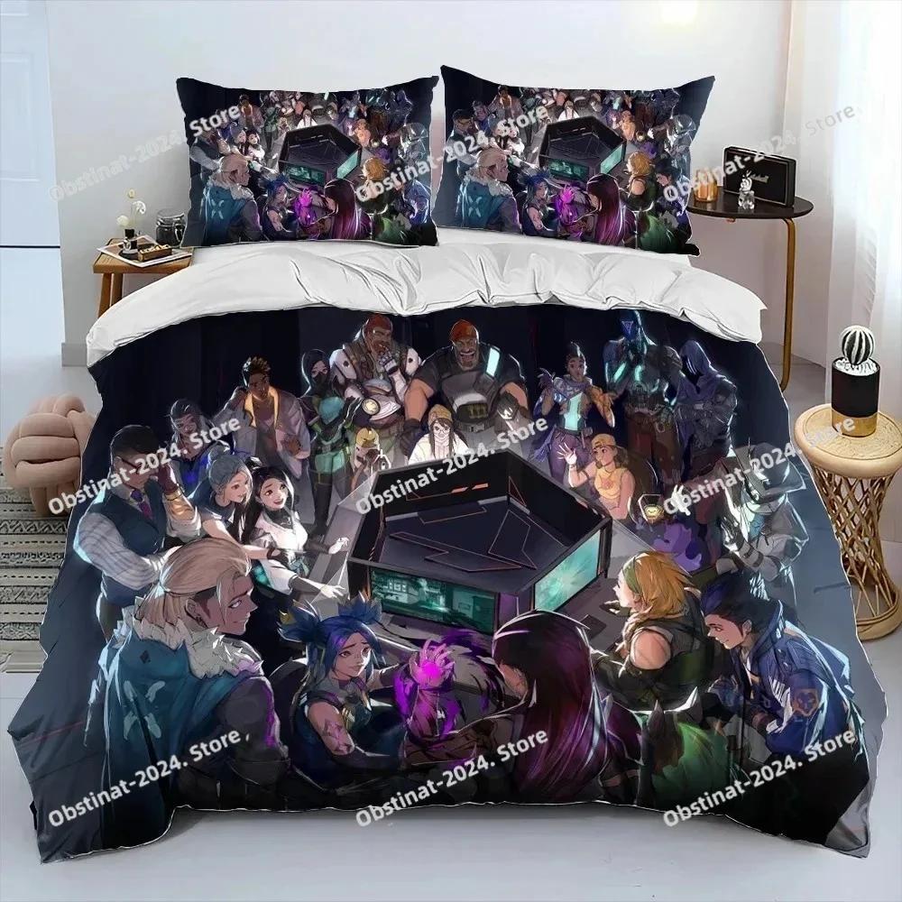 3D VALORANT Game Gamer Cartoon Comforter Bedding Set,Duvet Cover Bed Set Quilt Cover Pillowcase,king Queen Size Bedding Set Kid