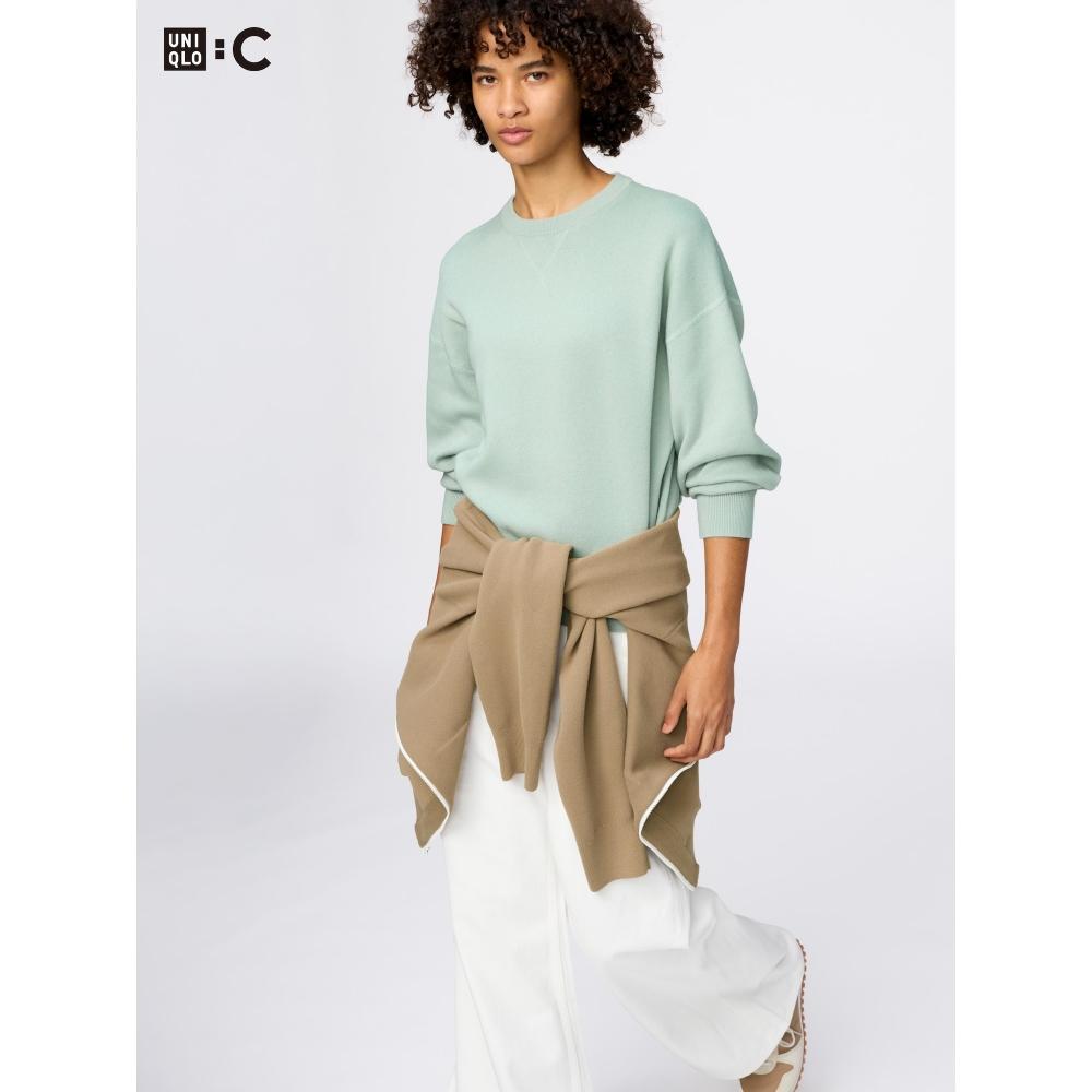 Uniqlo Suéter de Algodón Suave con Cuello Redondo de Japón