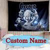 Customized Name/Text Background Wall Tapestry Multi-Purpose Ghostly Adventures Casper Pattern Hanging Tapestry Art Decoration