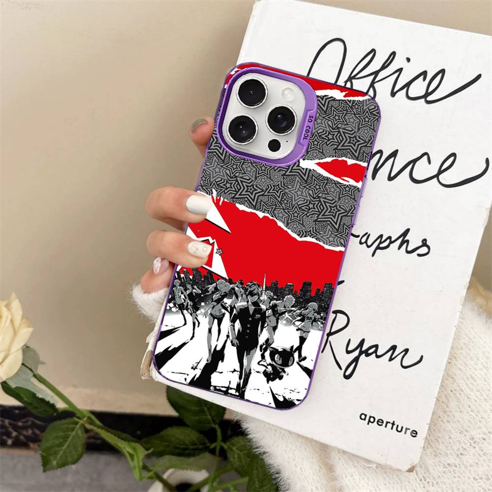 

Persona 5 Colorful Phone Case For iPhone 17 16 15 14 13 12 11 Pro Max Plus Matte Cover iPhone 14