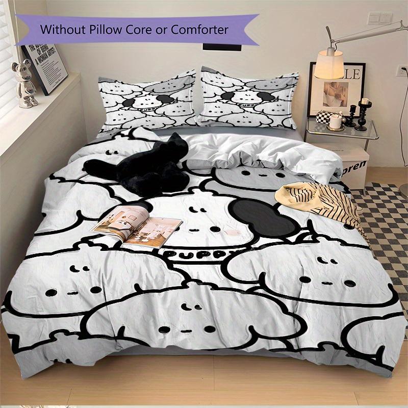3pcs Cute Puppy Print Bedding Set, Breathable and Soft, Suitable for All Seasons, Ideal for Home Use, Suitable for Bedroom Decor yy250821236