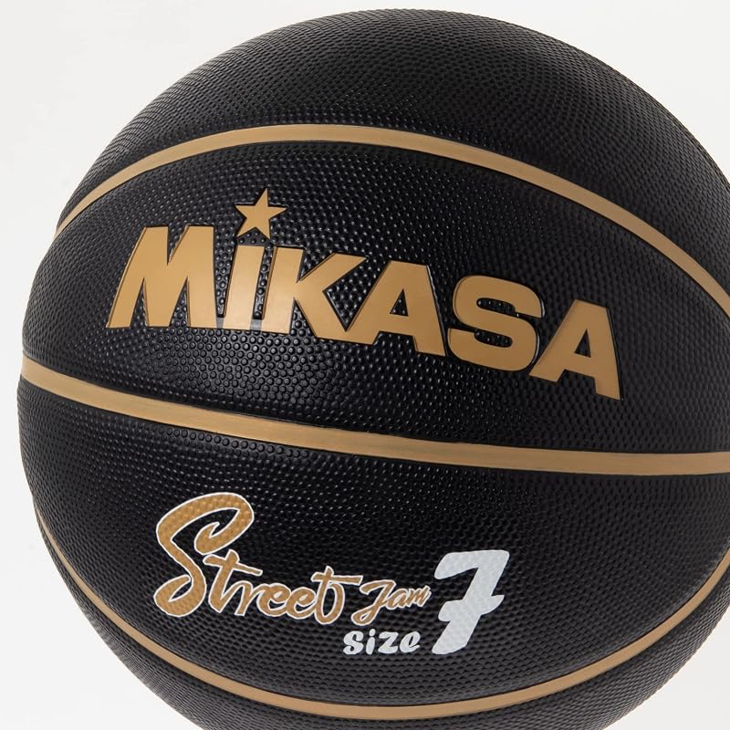 Mikasa Basketball, Size 7, Rubber, Black/Gold, BB702B-BKGL-EC, Recommended Internal Pressure: 0.22-0.32 kgf/cm2