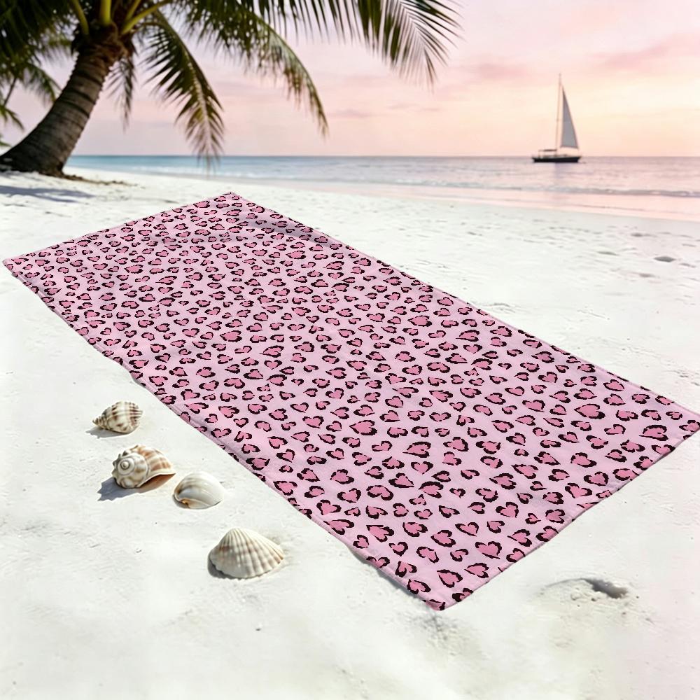 Wildflower Leopard Towel Large Quick-Drying Microfiber Soft Beach Towel for Travel Fitness Sauna Bathing Camping
