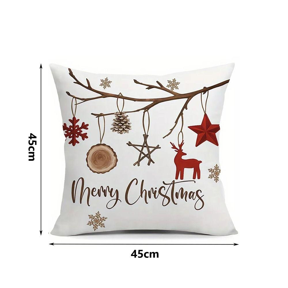 Christmas Tree Pattern Christmas Pillow Cover Breathable Comfortable Christmas Tree Pillow Cover Home Textile Cushion Pillowcase