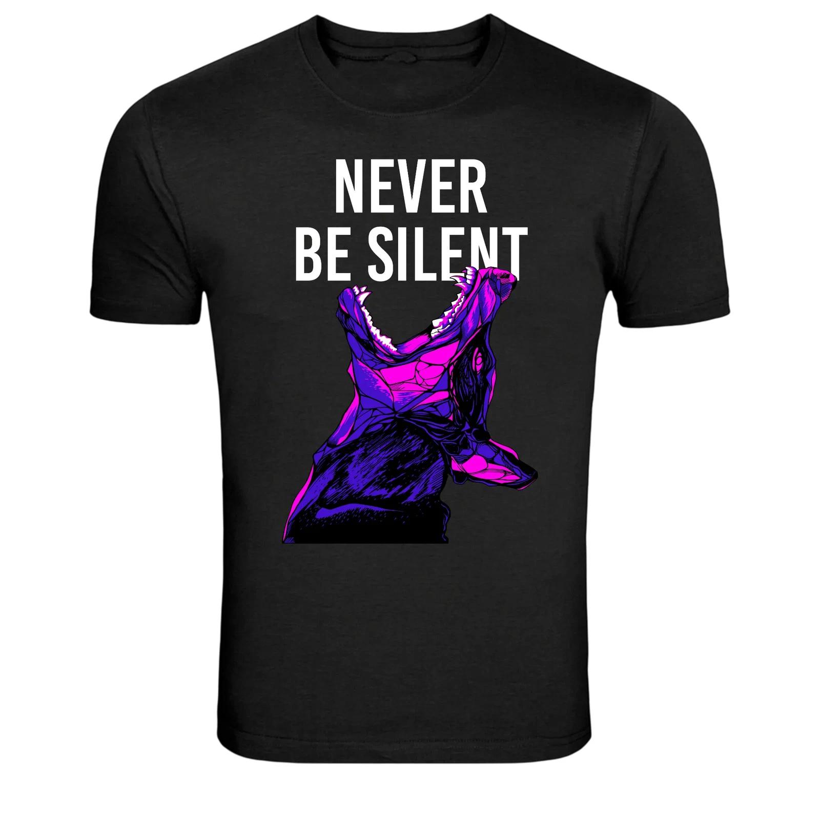 Never Be Silent Neon Wolf Graphic T-Shirt XXXXL