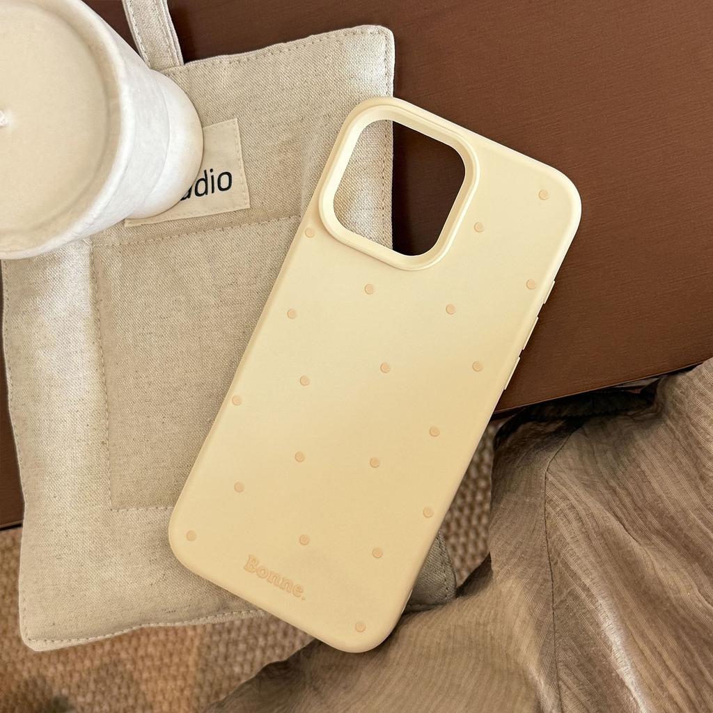 Applicable To IPhone16 Apple Phone Case 17promax Simple Solid Color Polka Dot 1314 Korean 12 Silicone