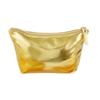 Handheld Makeup Bag with Large Capacity Gold PU Leather Zipper Bags Versatile Make Up Pouch Cosmetic Travel Organizer