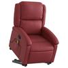 Massage Recliner with Rising Function Burgundy Artificial Leather