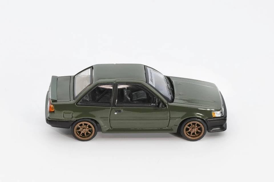 Diecast Team Toyota Corolla Levin Dark Green Finished Model 1/64 (RHD) LL-009-285