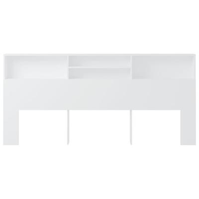 Headboard with Shelves White 220 X 19 X 103.5 Cm