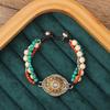 Ethnisches Retro Nepalesisches Tibetisches Handgewebtes Türkis Perlen Damenarmband