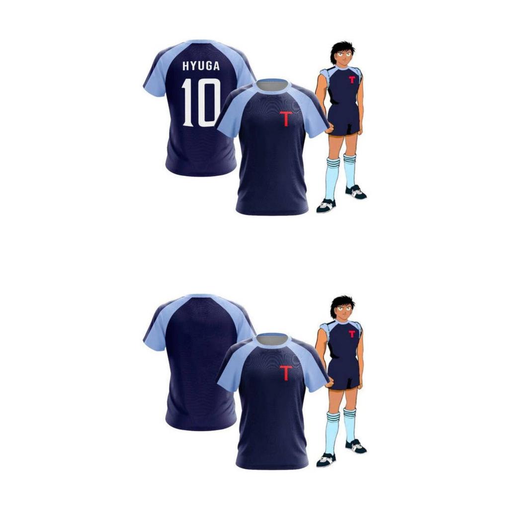 Hyuga Lenders Tsubasa Animation Cartoon Anime Football Soccer T-Shirt Nation Jersey Japan Print Sport Vintage Short Sleeve Uniform Cosplay Unisex Men