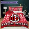 Gepersonaliseerde Naam Ac Milan Patroon Beddengoed Dekbed Set Dekbedhoes Kussensloop Huisdecoratie Verjaardagscadeau (1*dekbedovertrek+2*kussensloop zonder vulling)