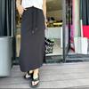 Drawstring Slit, Elastic, Light Casual Skirt, Thin Woman