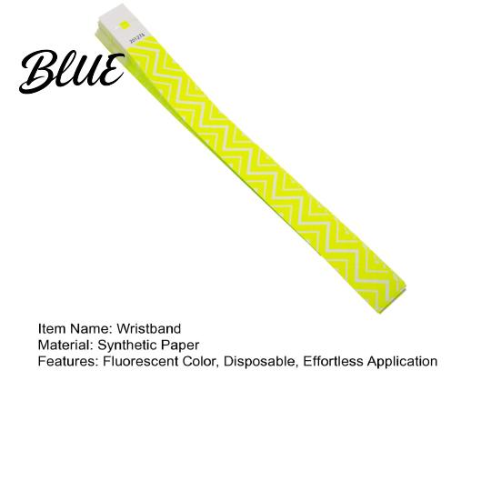 Festival Wristbands 100 Pcs Disposable Paper Fluorescent Adhesive Event Wrist