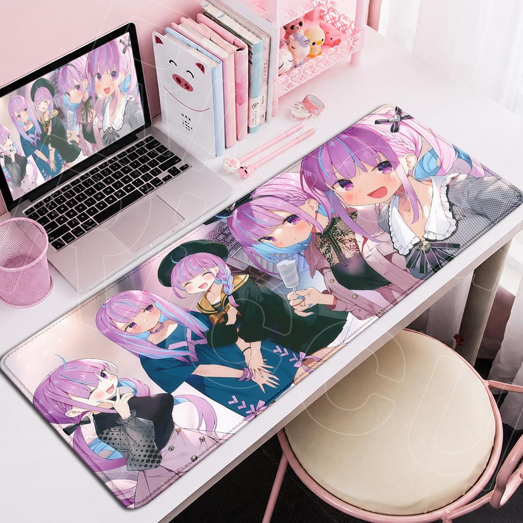 Office Large Speed Mouse Pad HD Printing Rubber Carpet Kawaii Hololive Minato Aqua E-sport Game Computer Keyboard Mats 900x400mm