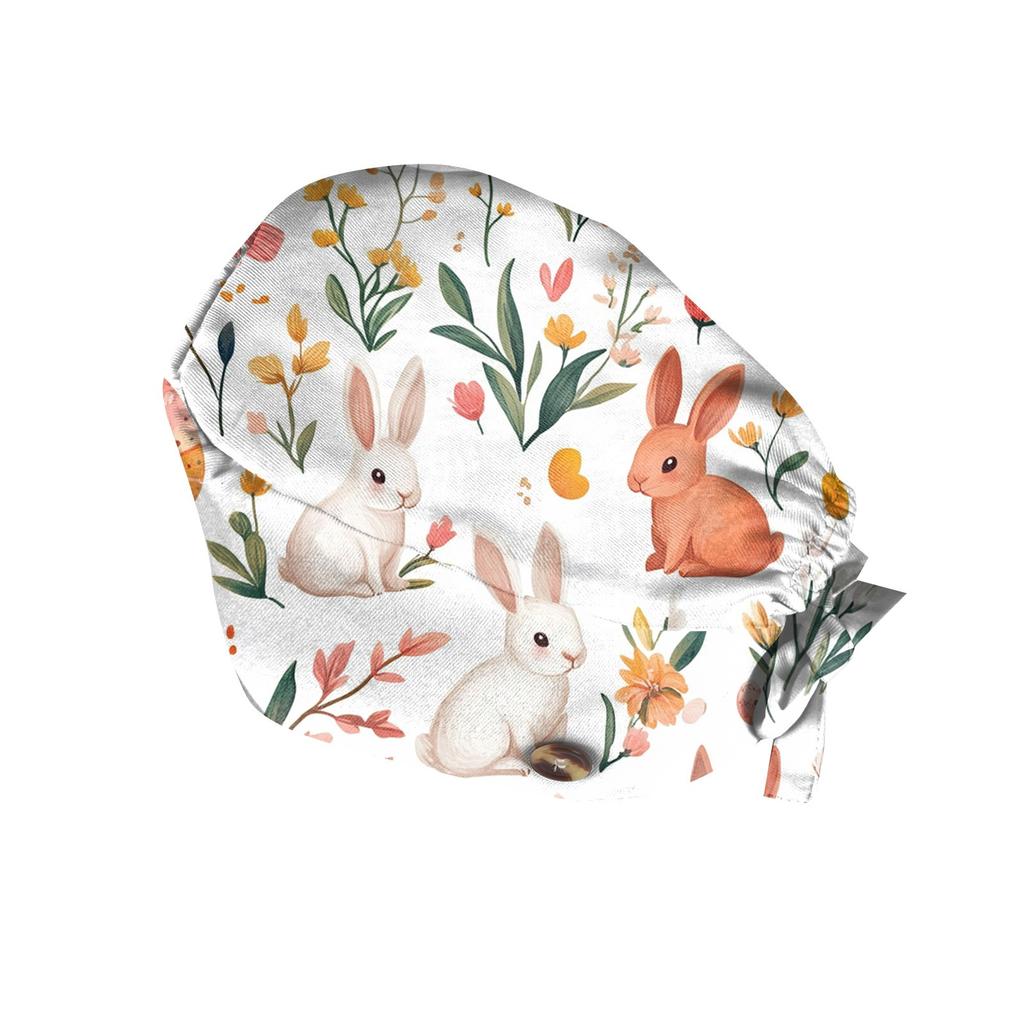 Osterhase Ei Druck Kappe Unisex Zahnarzt OP-Hauben OP-Saal Hut Für Männer Frauen Pflegekappe Zubehör