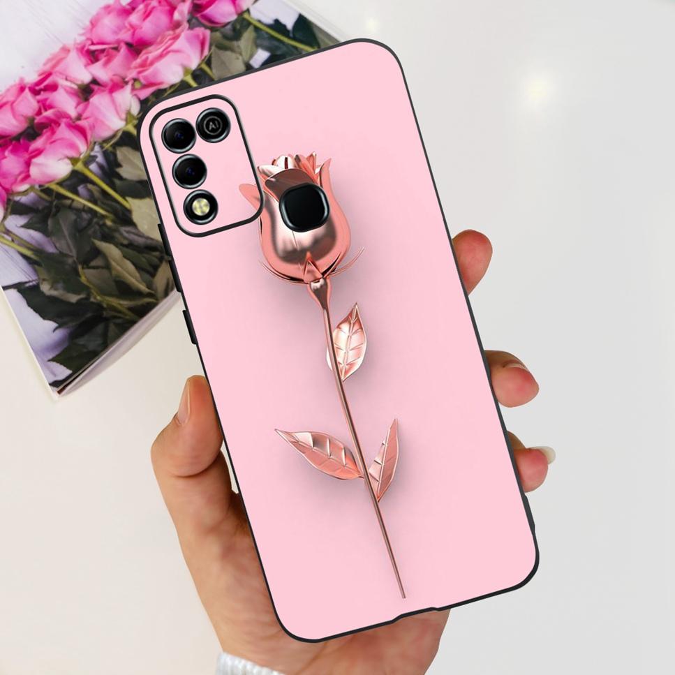 For Infinix Hot 11 Play 6.82" Soft Silicone Phone Cases For Infinix Hot 11 Play 11play 10Play Cover Luxury Flowers Funda Capa
