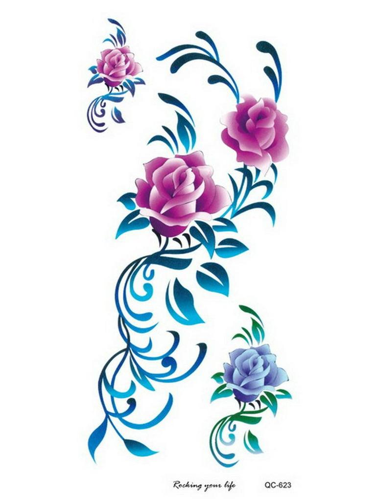 Ruicailong Pegatinas de Tatuaje de Brazo Floral 3D Impermeables para Mujer - Diseño Elegante y Sexy