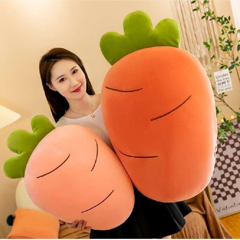 Soft Carrot Plush Toy Cartoon Vegetable Stuffed Pillow Creative Fluffy Doll Pink/orange/yellow/red 28/40/60/80cm