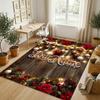 Christmas Theme Crystal Velvet Rug Personalized Custom Name Text Soft Floor Mat Home Decor