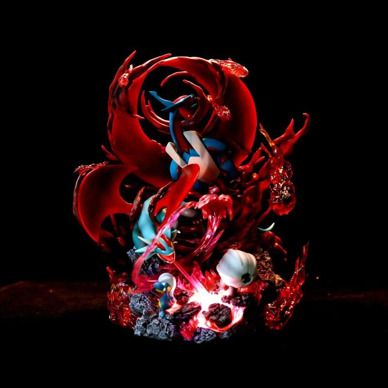 PokMon Gk Figure Family Set Led Light Up Collectible Statue Charizard Blastoise Venusaur Desktop Decoration Gift For Anime Fans