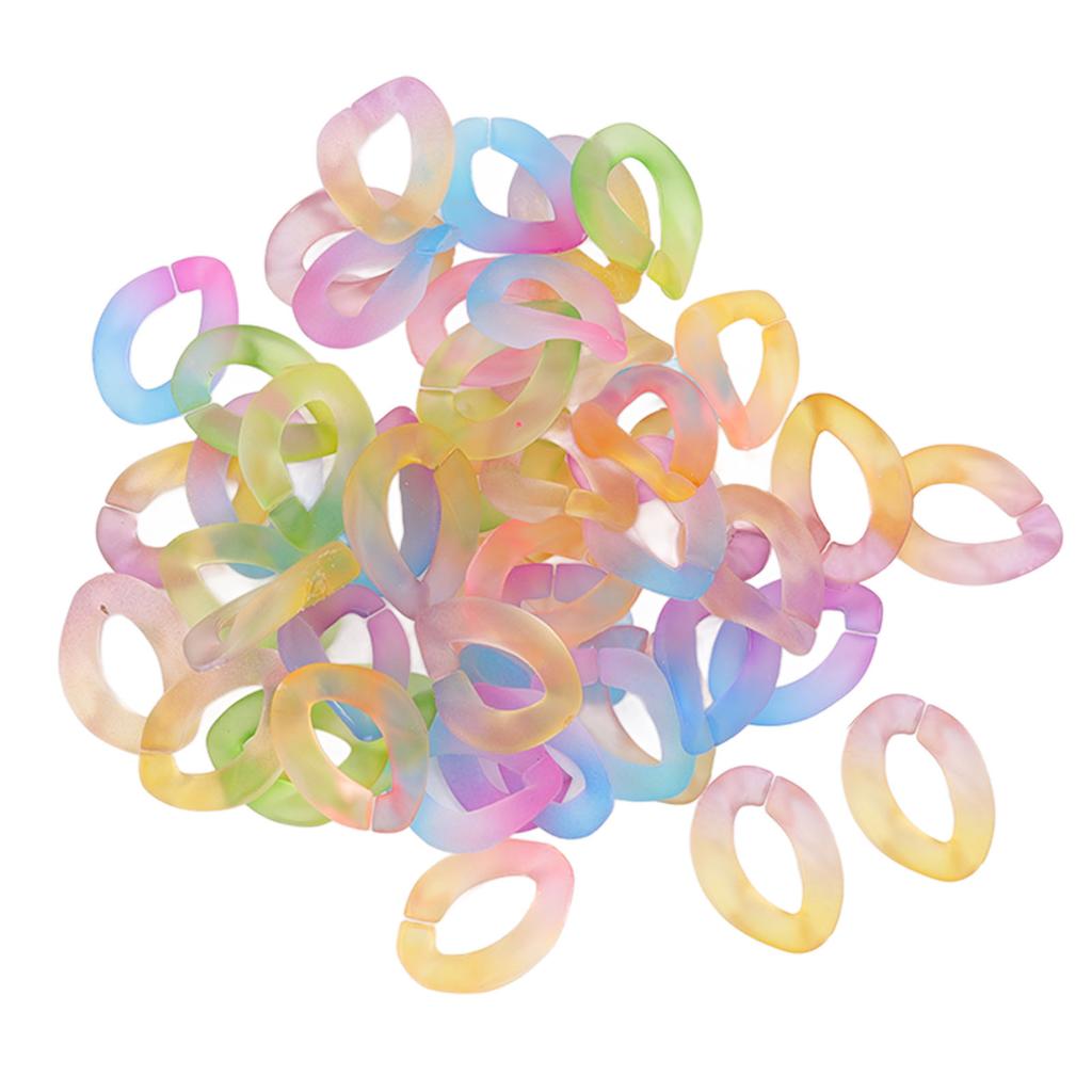 50 Pcs Chain Link Colorful Detachable Acrylic Open Chain Link DIY Jewelry Making Chain Buckle