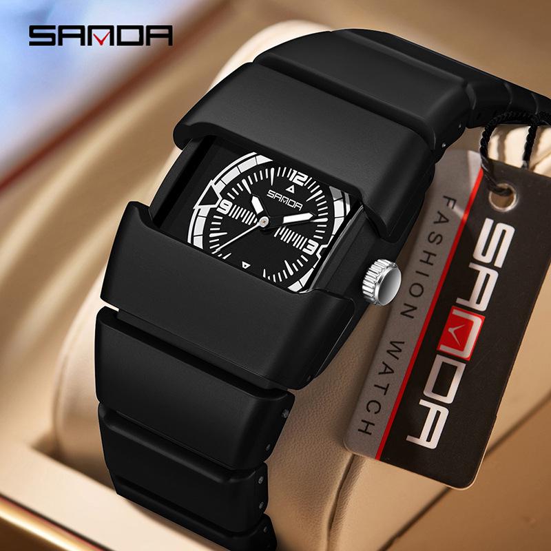 In-Stock Black Tech Y2K Alien Armor Retro Watch with Luminous High-End Finish